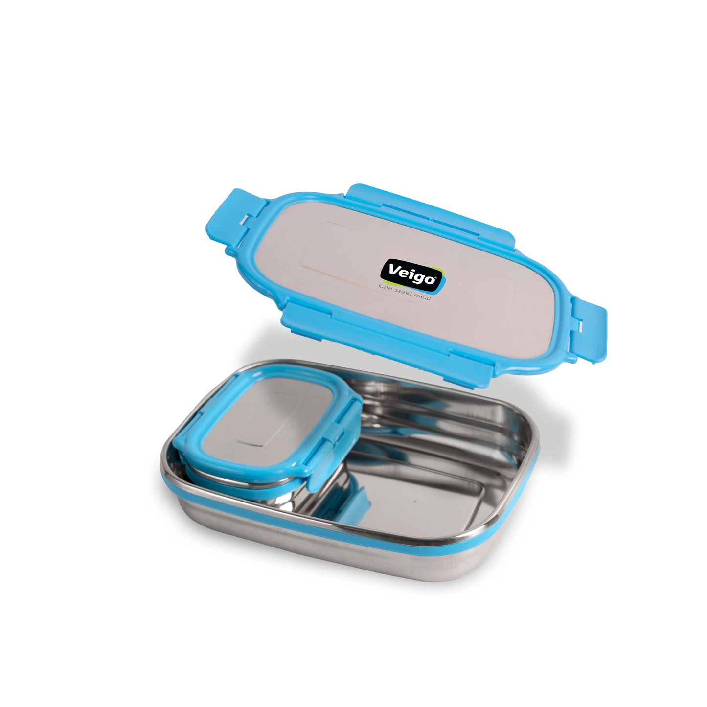 Veigo Jumbo Stainless Steel Lunch Box w/ Veg Box