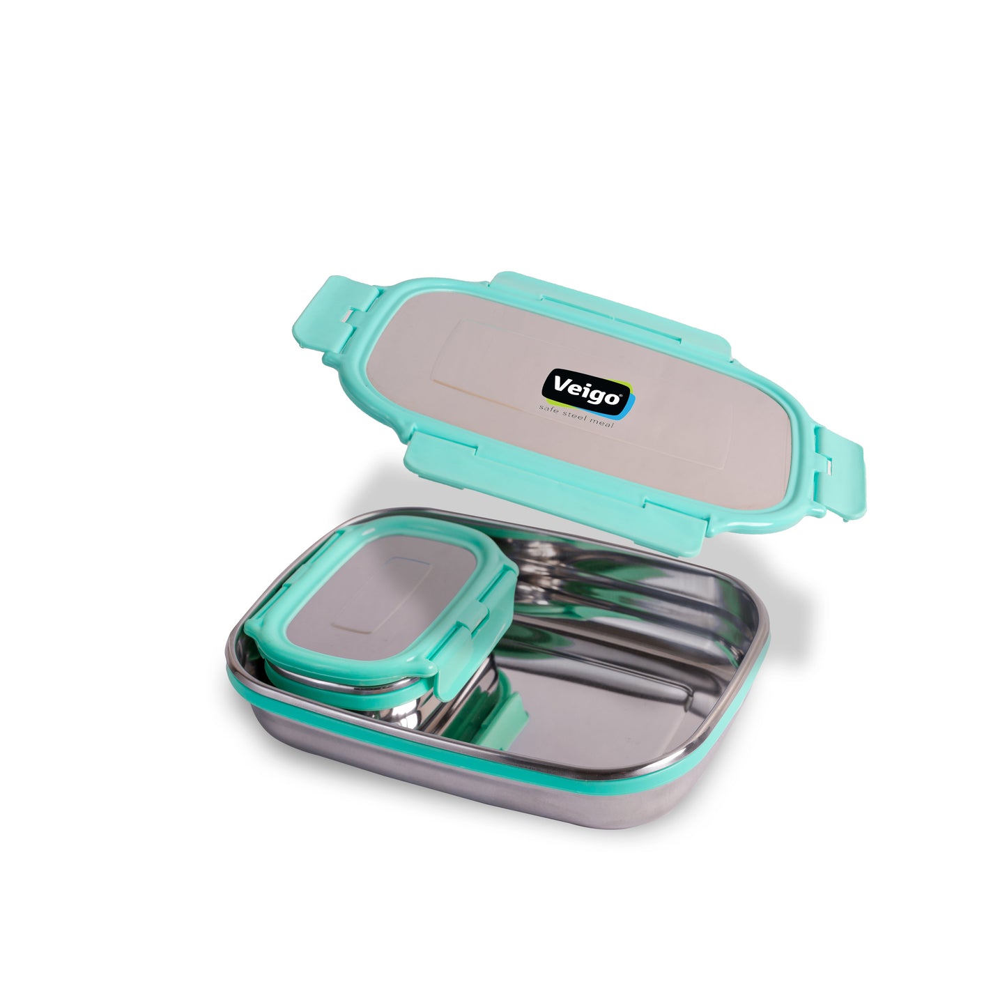 Veigo Jumbo Stainless Steel Lunch Box w/ Veg Box