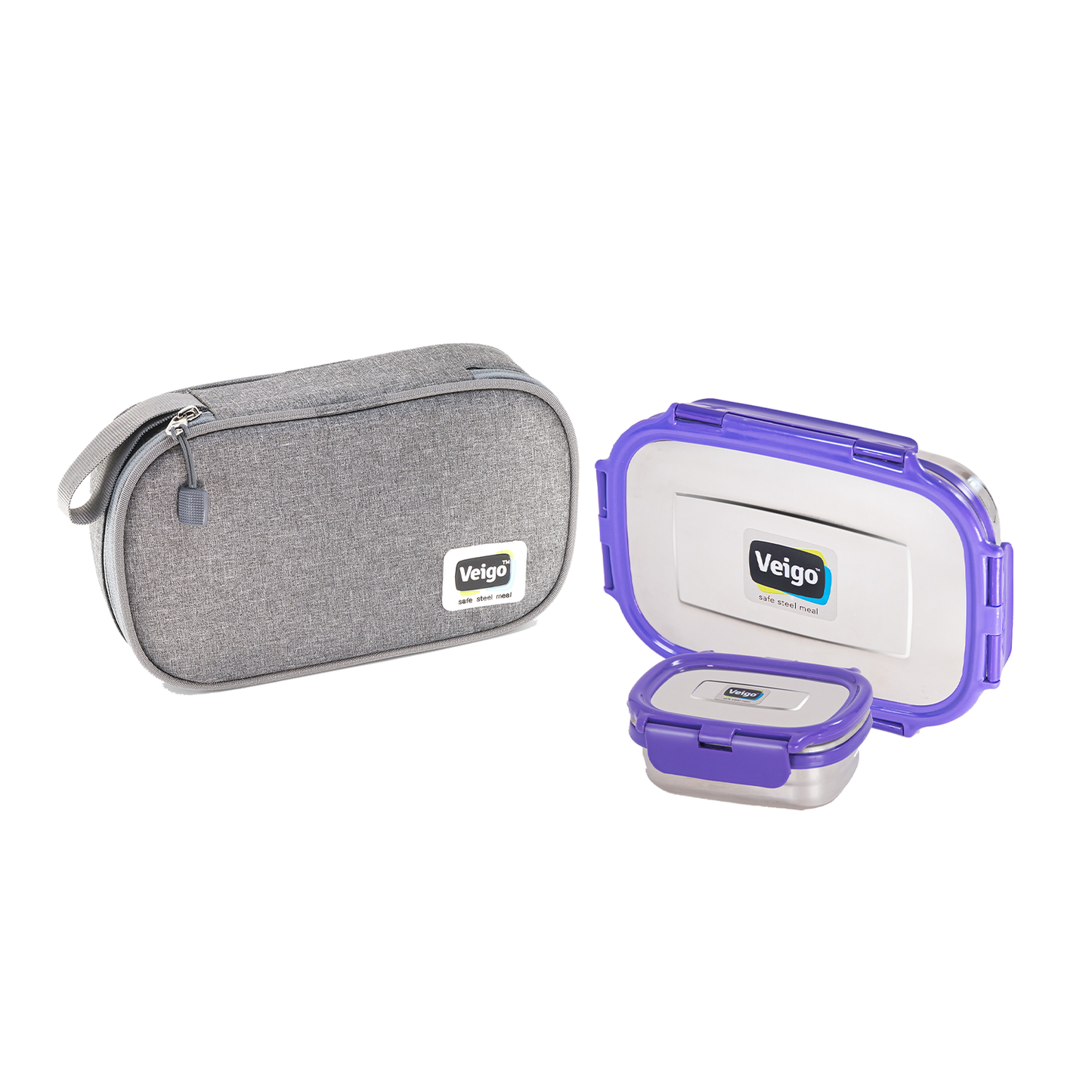 Veigo Maxosteel Jumbo Stainless Steel Lunch Box Set with Insulated Pouch