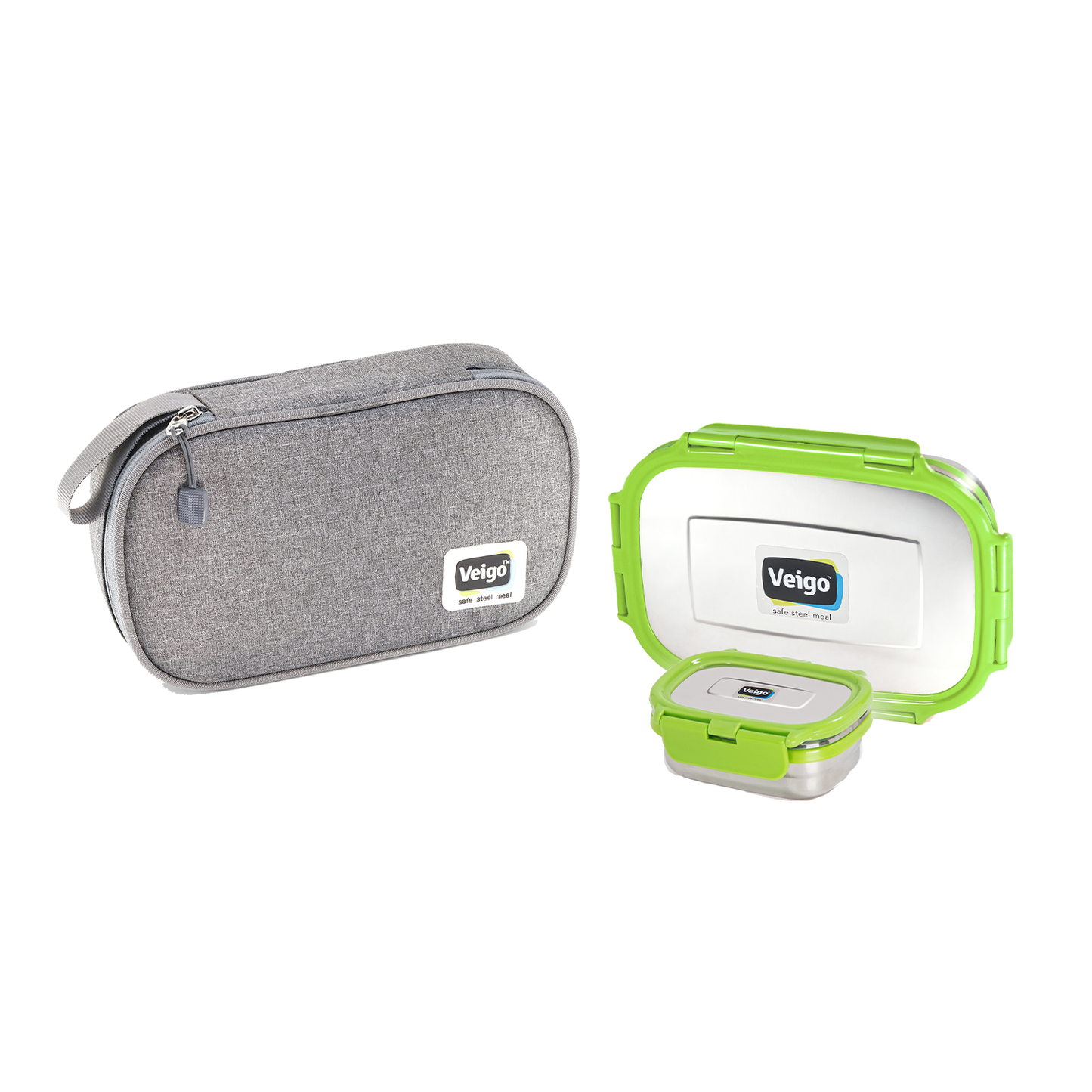 Veigo Maxosteel Jumbo Stainless Steel Lunch Box Set with Insulated Pouch
