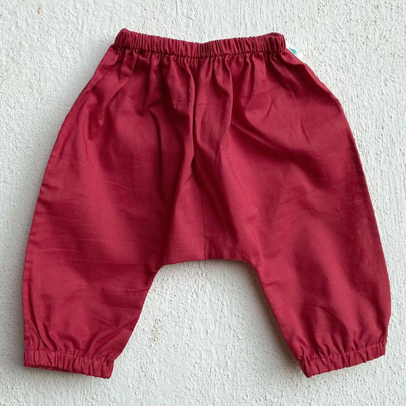 Organic Koi Peach Jhabla With Red Pants