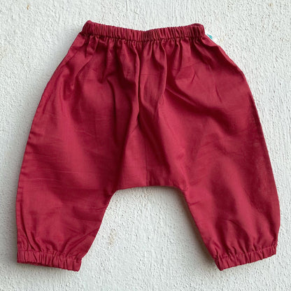 Organic Koi Peach Jhabla With Red Pants