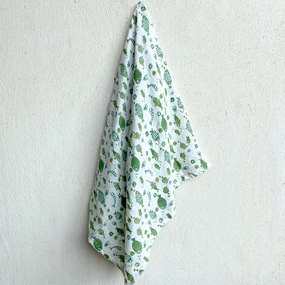GIFT SET - ORGANIC FISH PRINT KAPOK PILLOW + SWADDLE