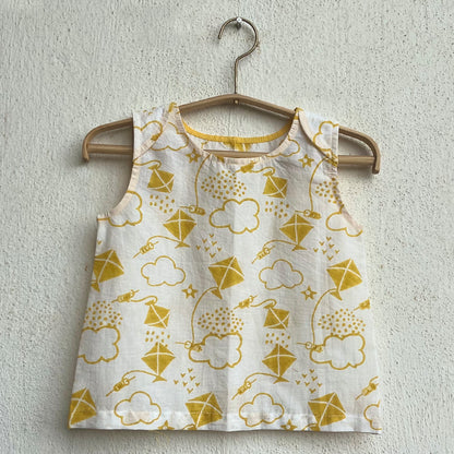 Organic Koi Jhabla Bag - Yellow Patang And Koi Mint