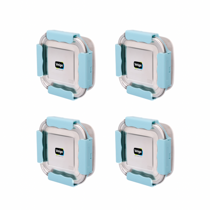 Veigo Outdoor Adventure - Set of 4 Stainless Steel Medium Lunch Boxes