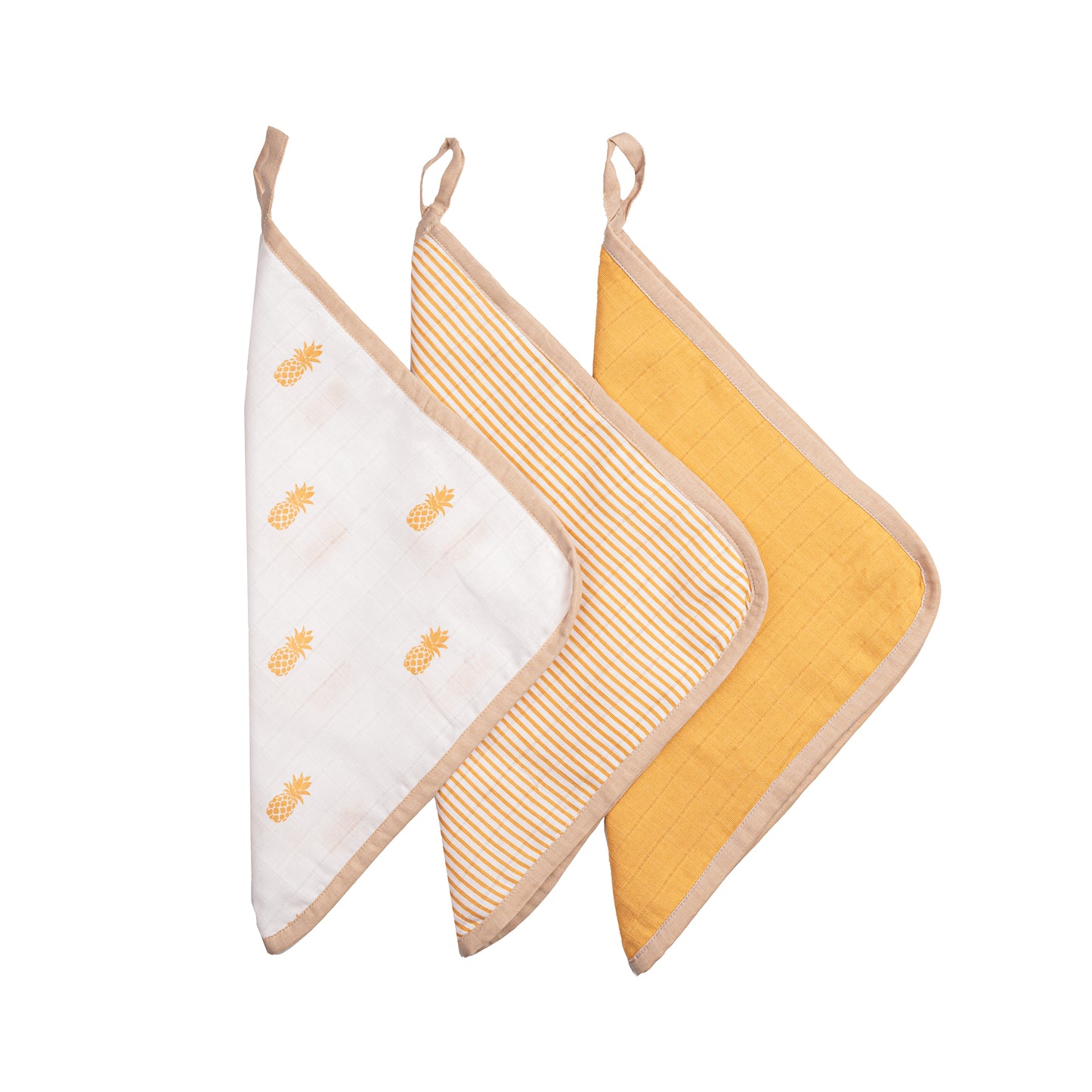 Organic Muslin Washcloths (Set of 3) – Pineapple