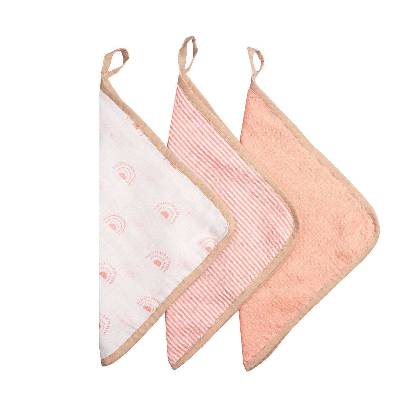 Organic Muslin Washcloths (Set of 3) - Rainbow