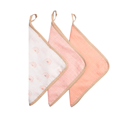 Organic Muslin Washcloths (Set of 3) - Rainbow