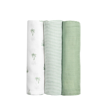 Organic Muslin Swaddles (Set of 3) – Palm