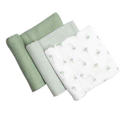 Organic Muslin Swaddles (Set of 3) – Palm