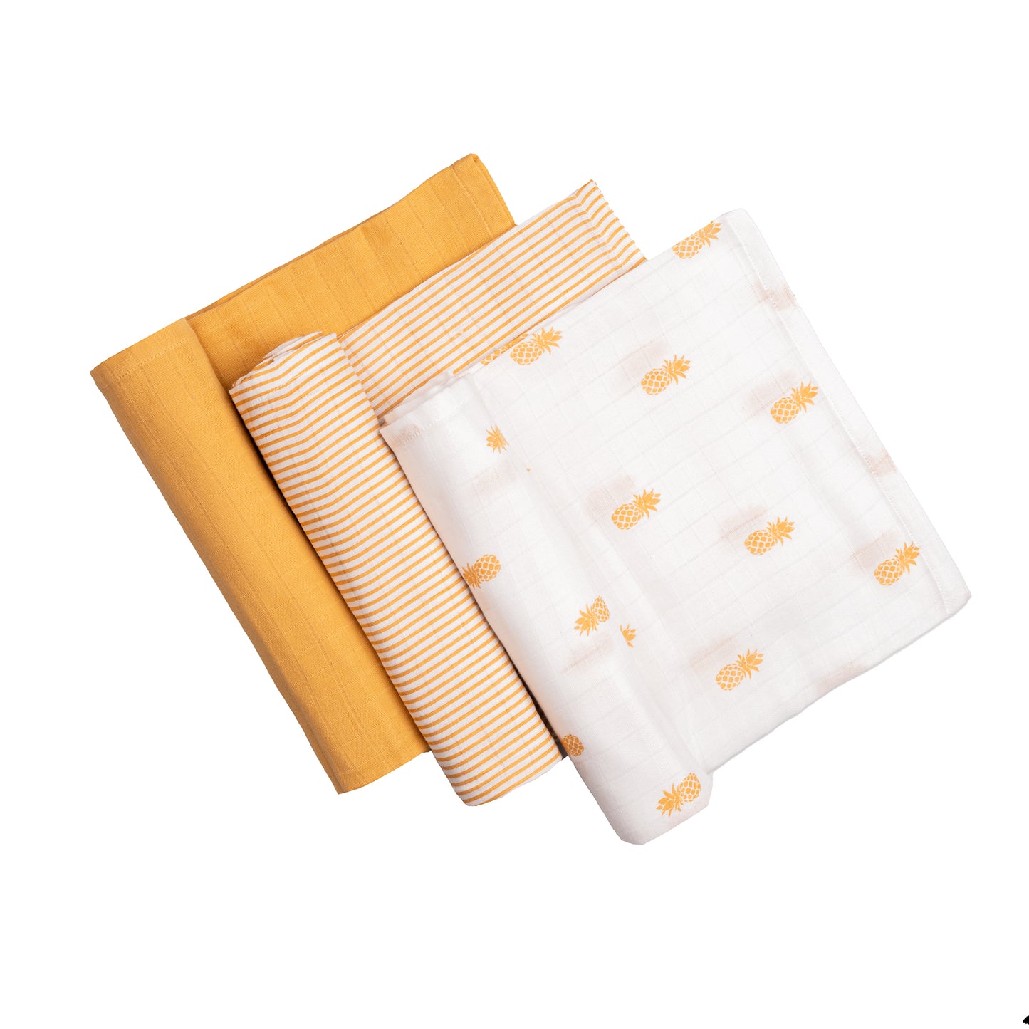 Organic Muslin Swaddles (Set of 3) – Pineapple