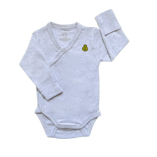 Long Sleeve Kimono Bodysuit - Grey Heather