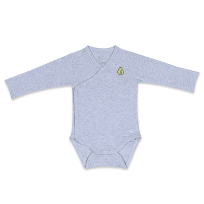 Long Sleeve Kimono Bodysuit - Grey Heather