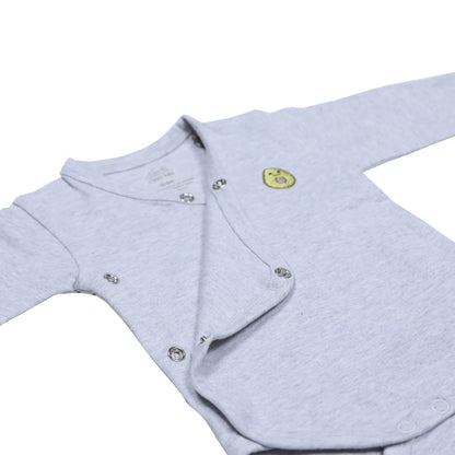 Long Sleeve Kimono Bodysuit - Grey Heather