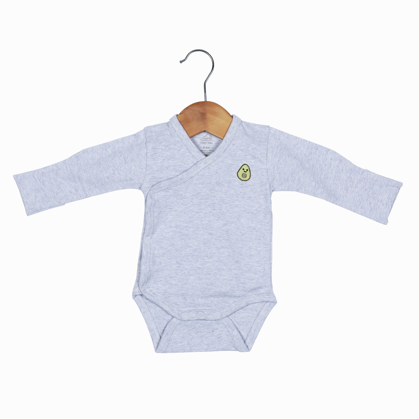 Long Sleeve Kimono Bodysuit - Grey Heather