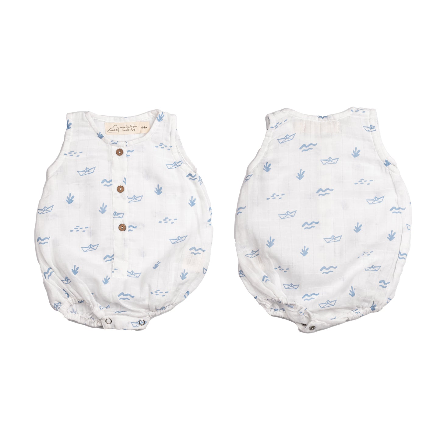 Organic Muslin Baby Romper (Pack of 3) – Boat