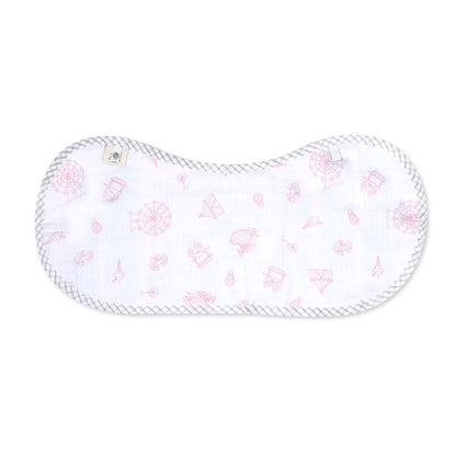 Organic Muslin Burp Cloth & Bib – Carnival Pink
