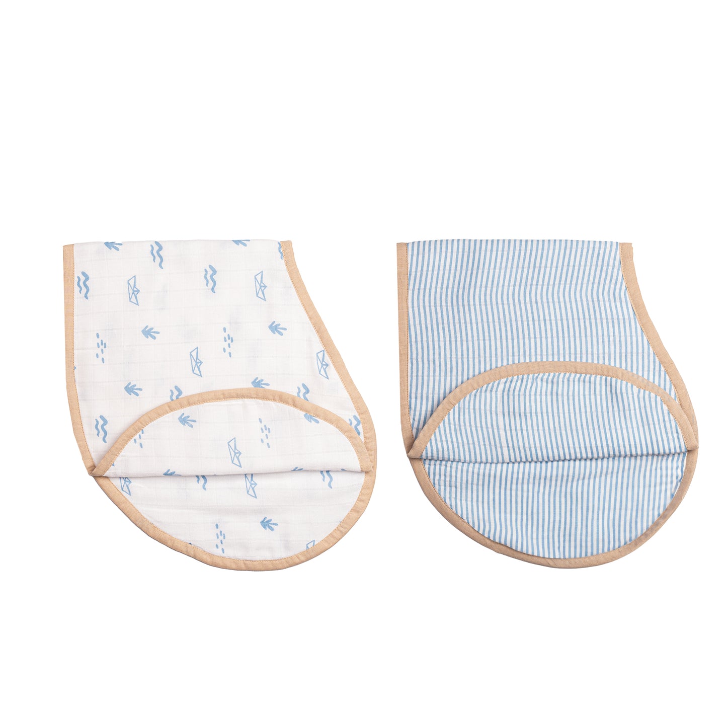 Organic Muslin Burp Cloth & Bib (Pack of 2) – Sea Breeze