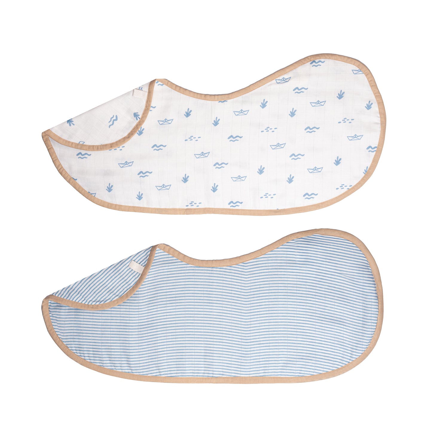 Organic Muslin Burp Cloth & Bib (Pack of 2) – Sea Breeze
