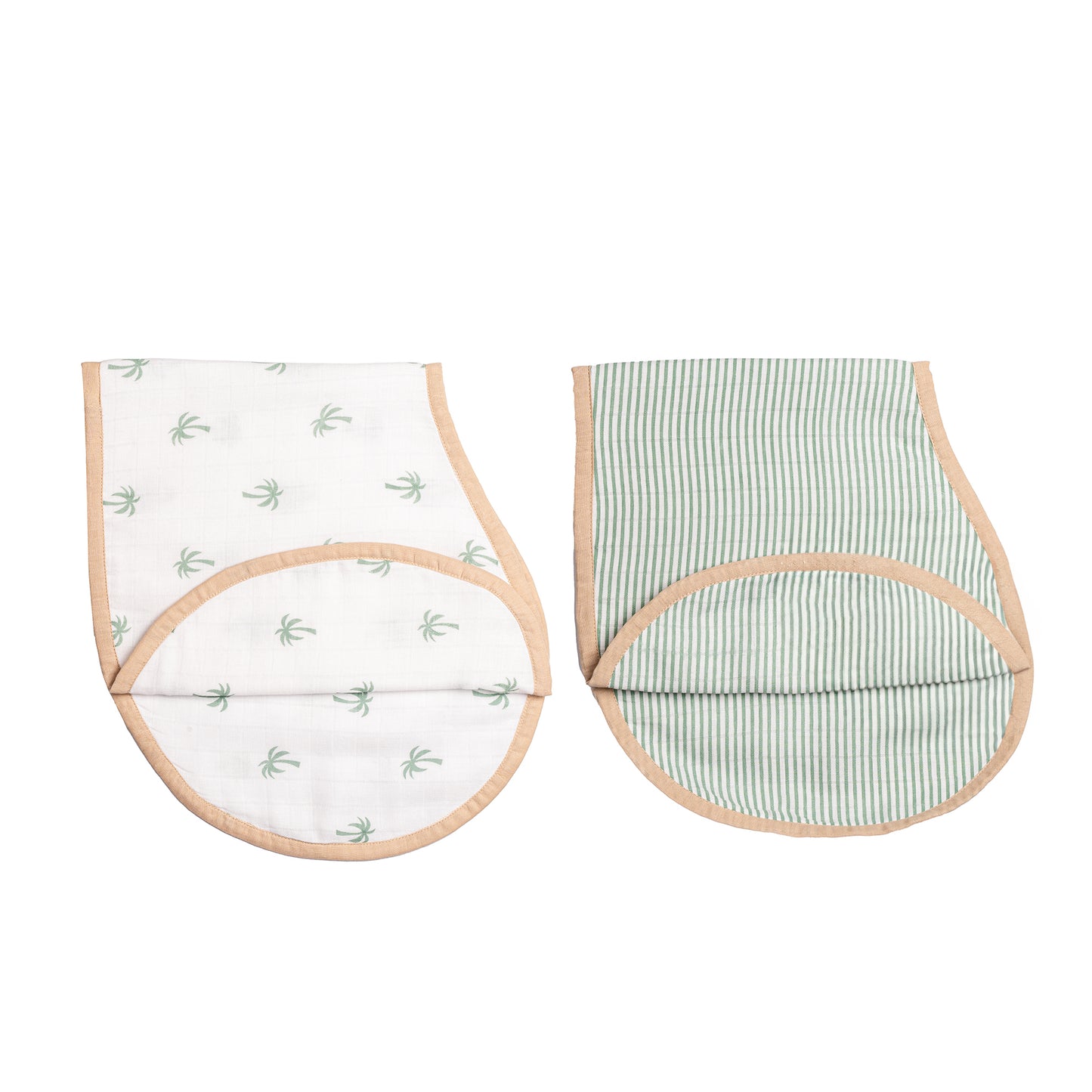 Organic Muslin Burp Cloth & Bib (Pack of 2) – Palm Paradise
