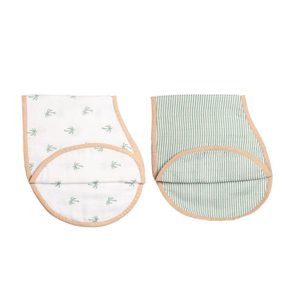 Organic Muslin Burp Cloth & Bib (Pack of 2) – Palm Paradise