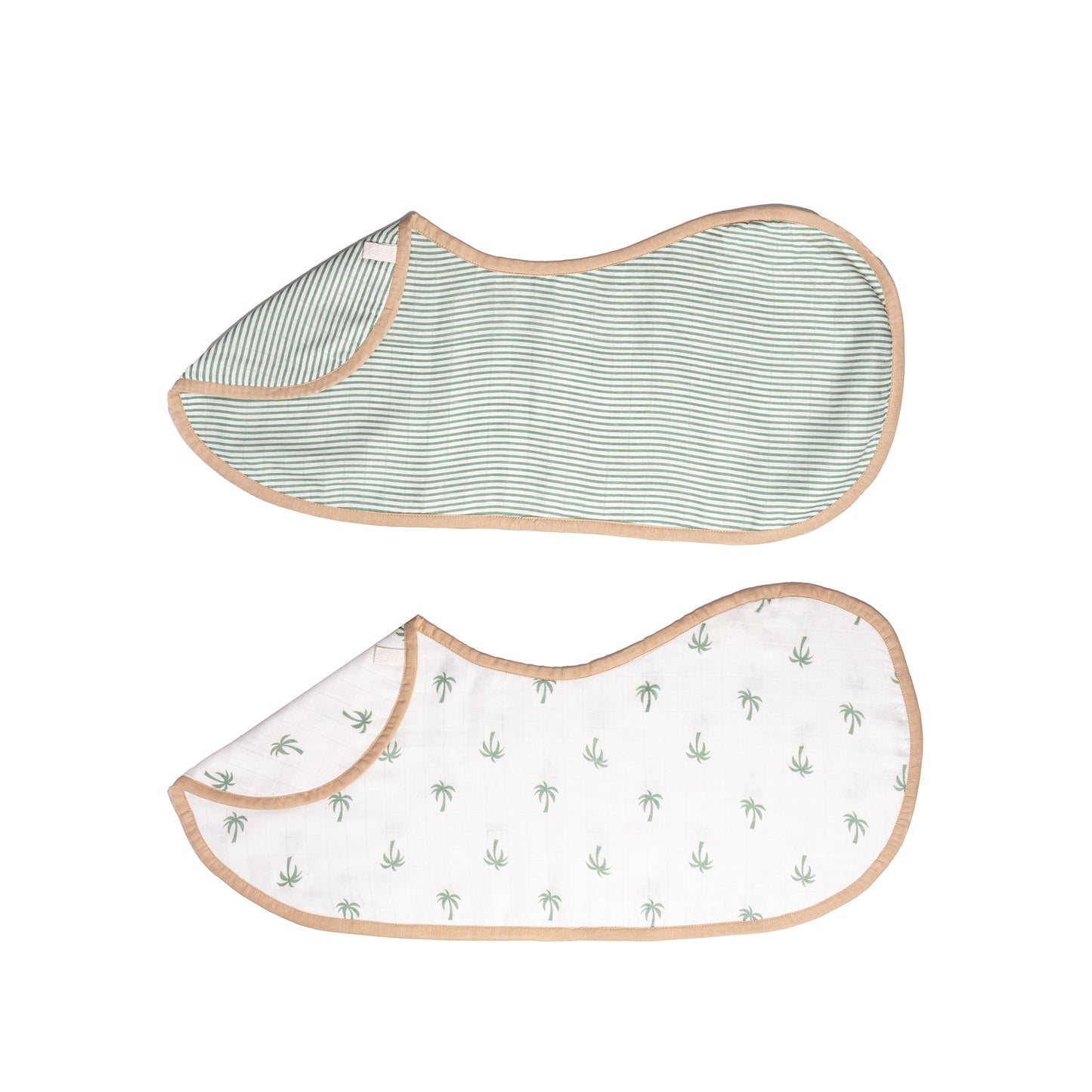 Organic Muslin Burp Cloth & Bib (Pack of 2) – Palm Paradise