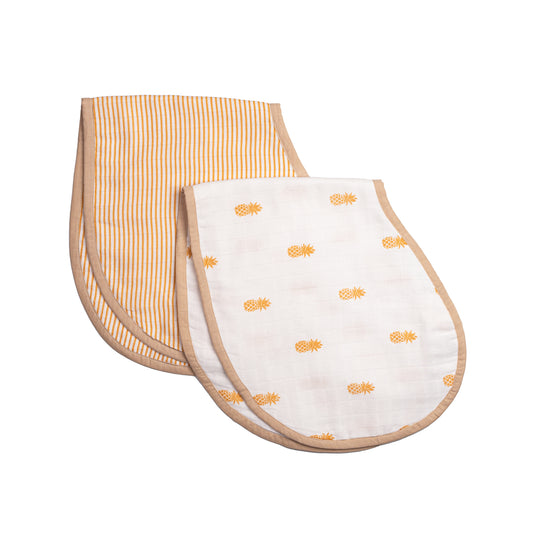 Organic Muslin Burp Cloth & Bib (Pack of 2) – Pineapple Bliss