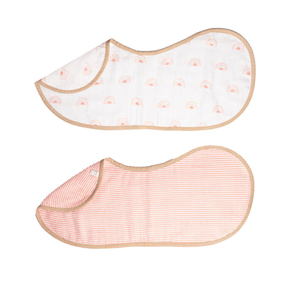 Organic Muslin Burp Cloth & Bib (Pack of 2) – Over the Rainbow