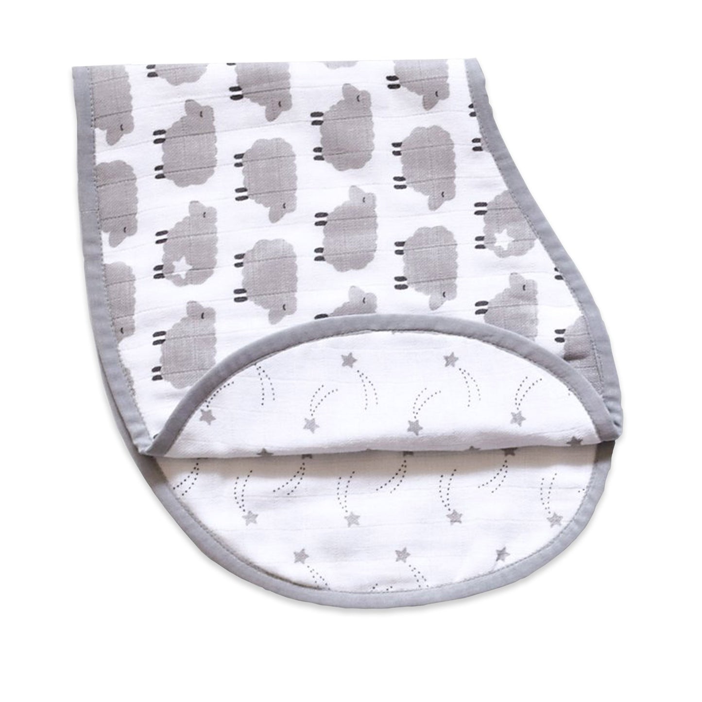 Organic Muslin Burp Cloth & Bib (Pack of 2) – Sheep & Stars
