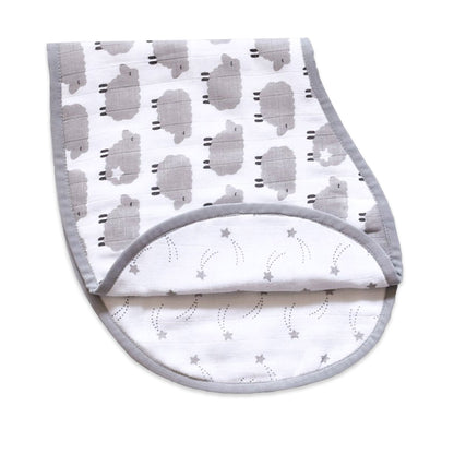 Organic Muslin Burp Cloth & Bib (Pack of 2) – Sheep & Stars
