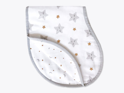 Organic Muslin Burp Cloth & Bib (Pack of 2) – Sheep & Stars
