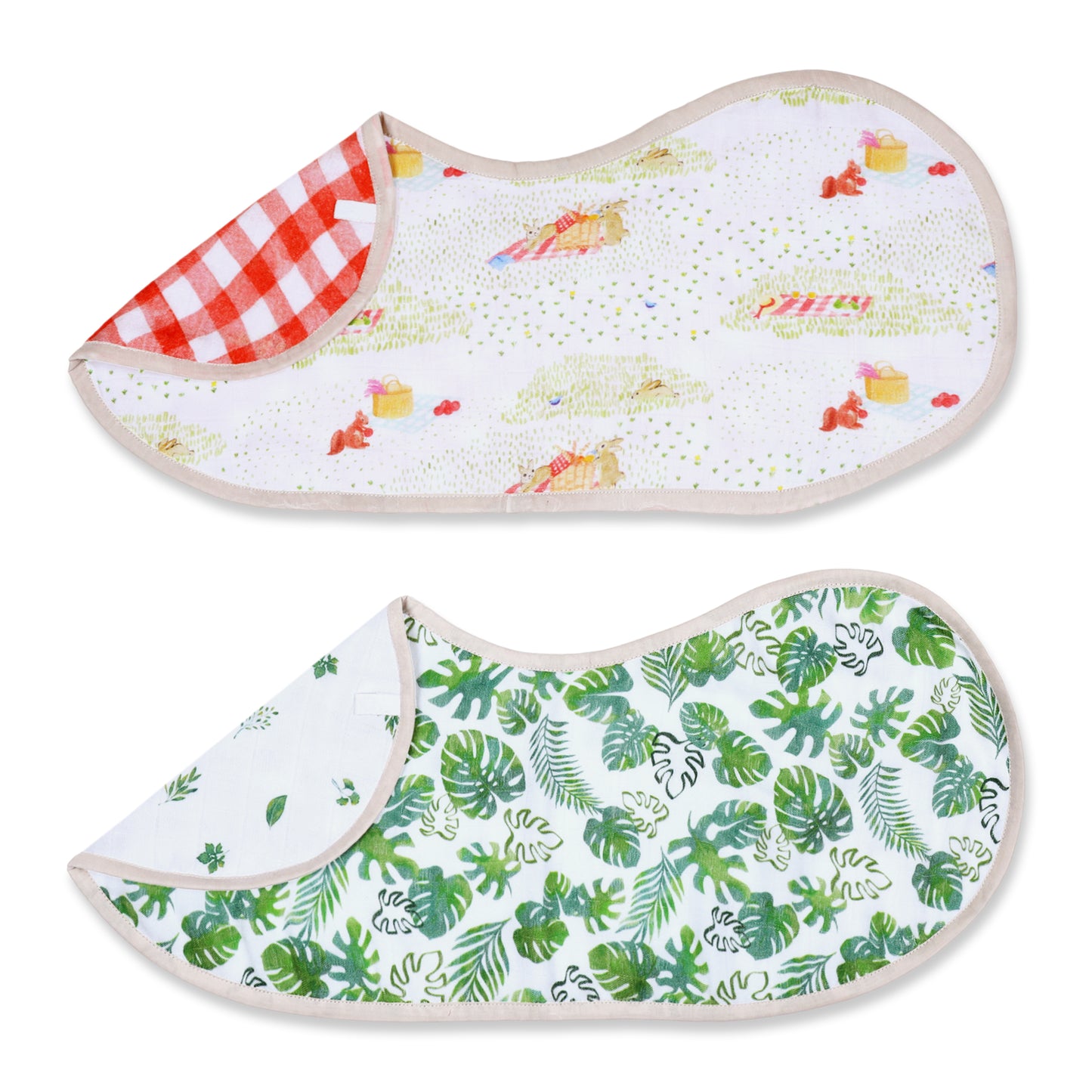 Bamboo Muslin Burp Cloth & Bib (Pack of 2) – Picnic Party