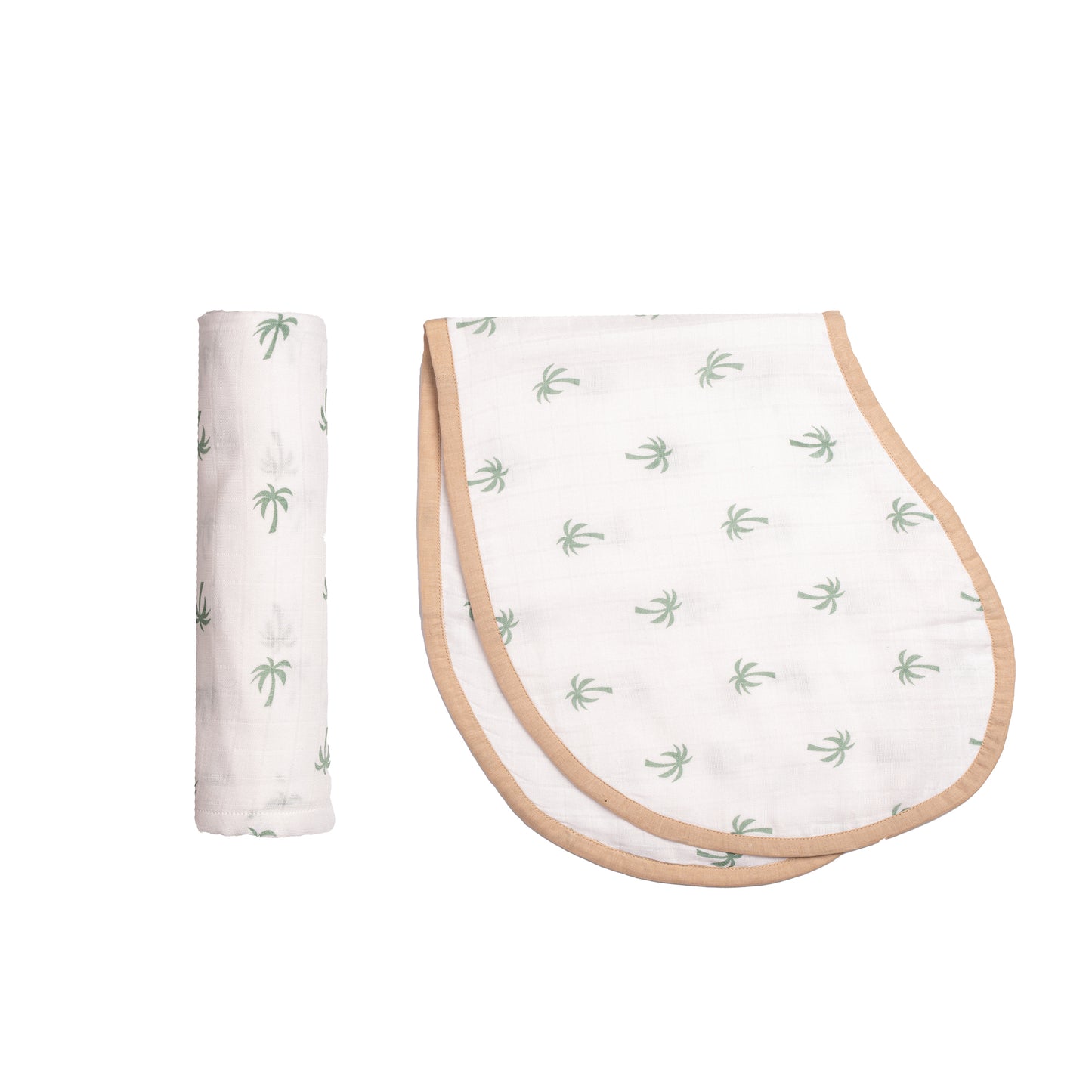Swaddle & Burp Cloth Bib - Palm