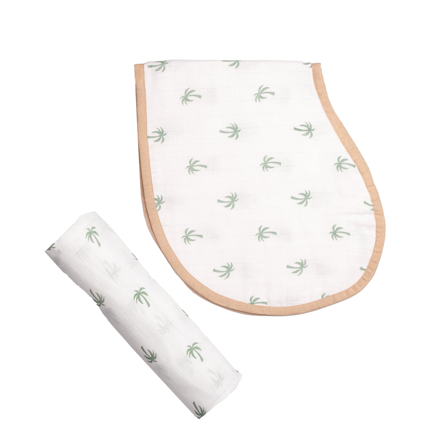 Swaddle & Burp Cloth Bib - Palm
