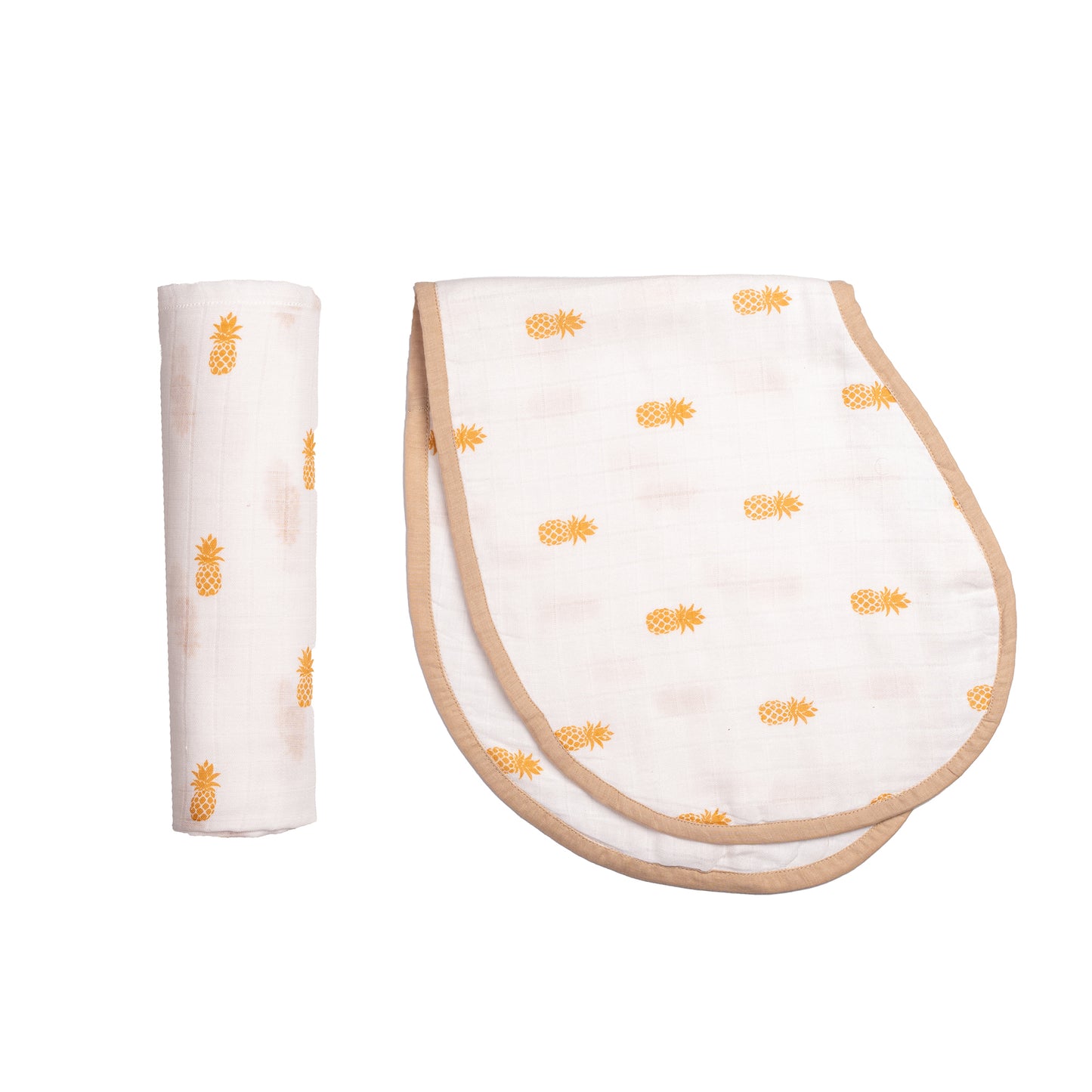 Swaddle & Burp Cloth Bib - Pineapple