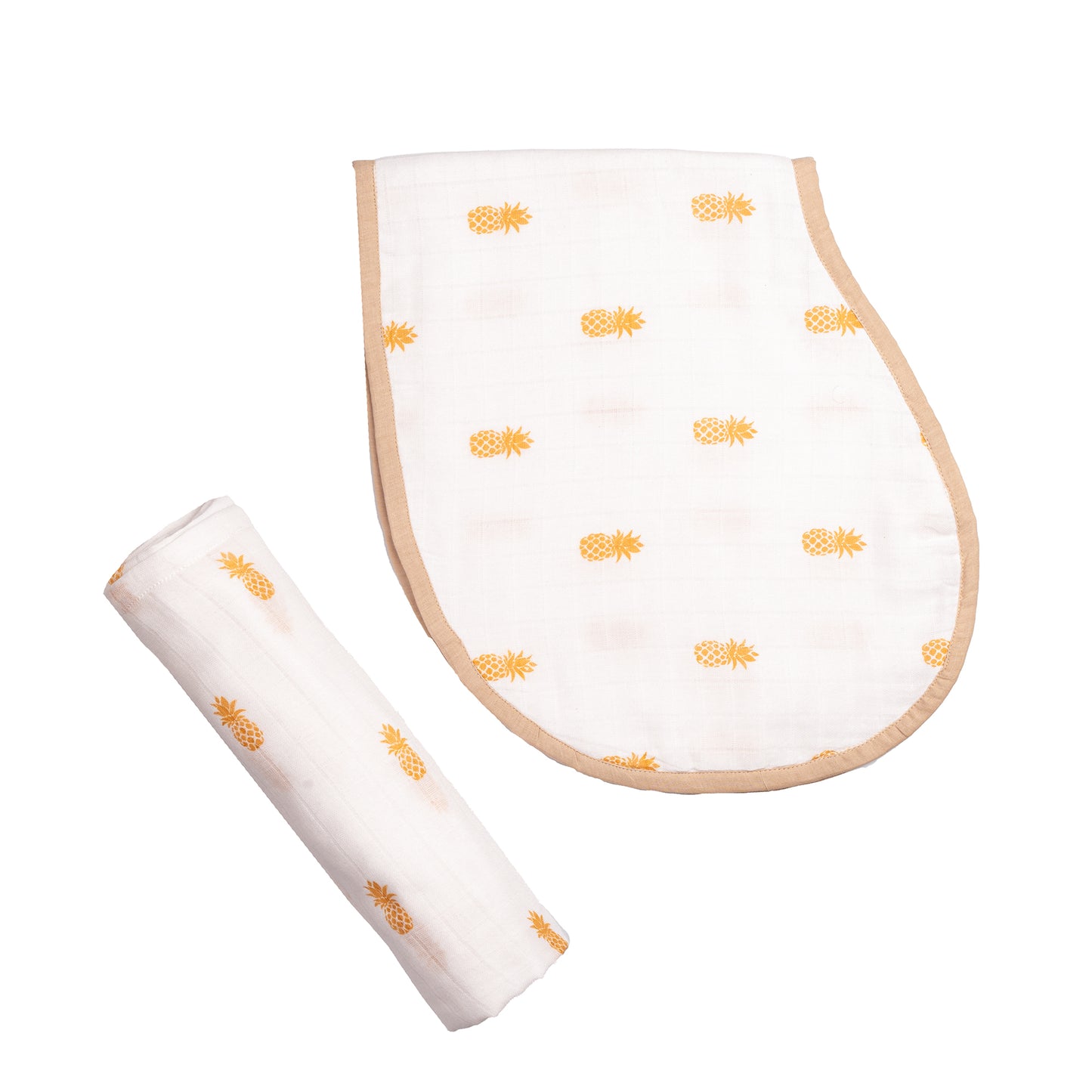 Swaddle & Burp Cloth Bib - Pineapple
