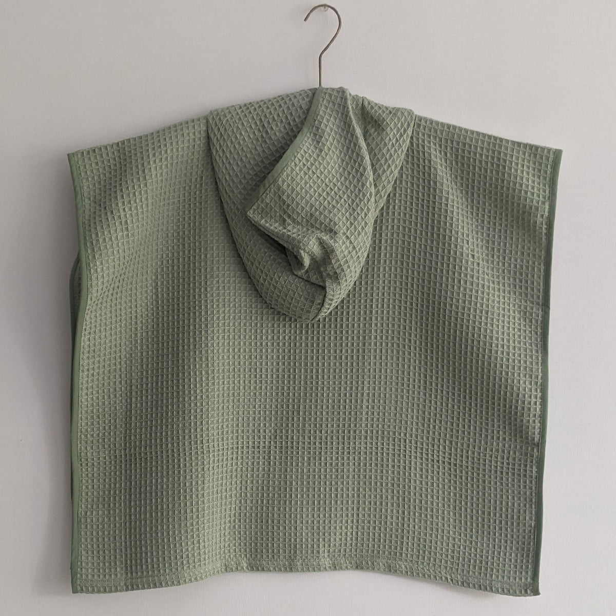 ORGANIC WAFFLE HOODED PONCHO TOWEL SET - MINT
