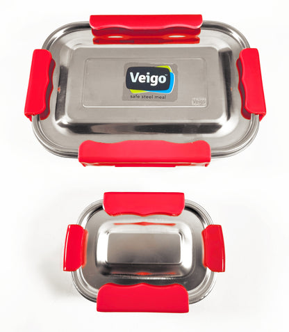Veigo Maxosteel Jumbo Stainless Steel Lunch Box Set with Insulated Pouch