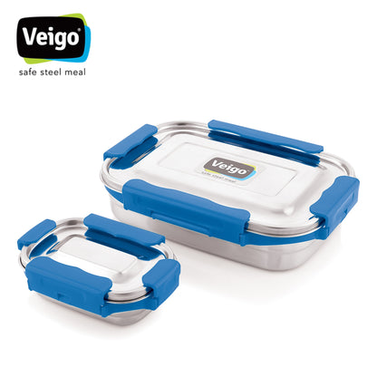Veigo Maxosteel Jumbo Stainless Steel Lunch Box Set with Insulated Pouch