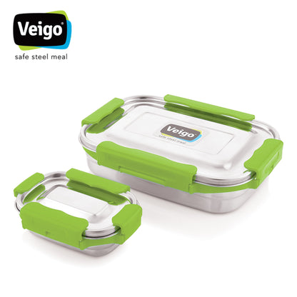 Veigo Maxosteel Jumbo Stainless Steel Lunch Box Set with Insulated Pouch