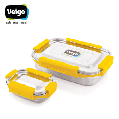 Veigo Maxosteel Jumbo Stainless Steel Lunch Box Set with Insulated Pouch
