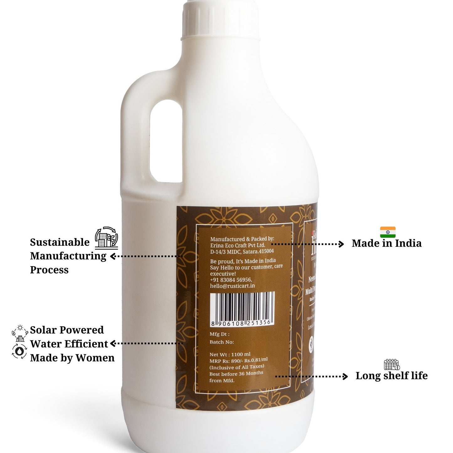Rustic Art Neem Lemongrass Multipurpose Cleaner (1100g)