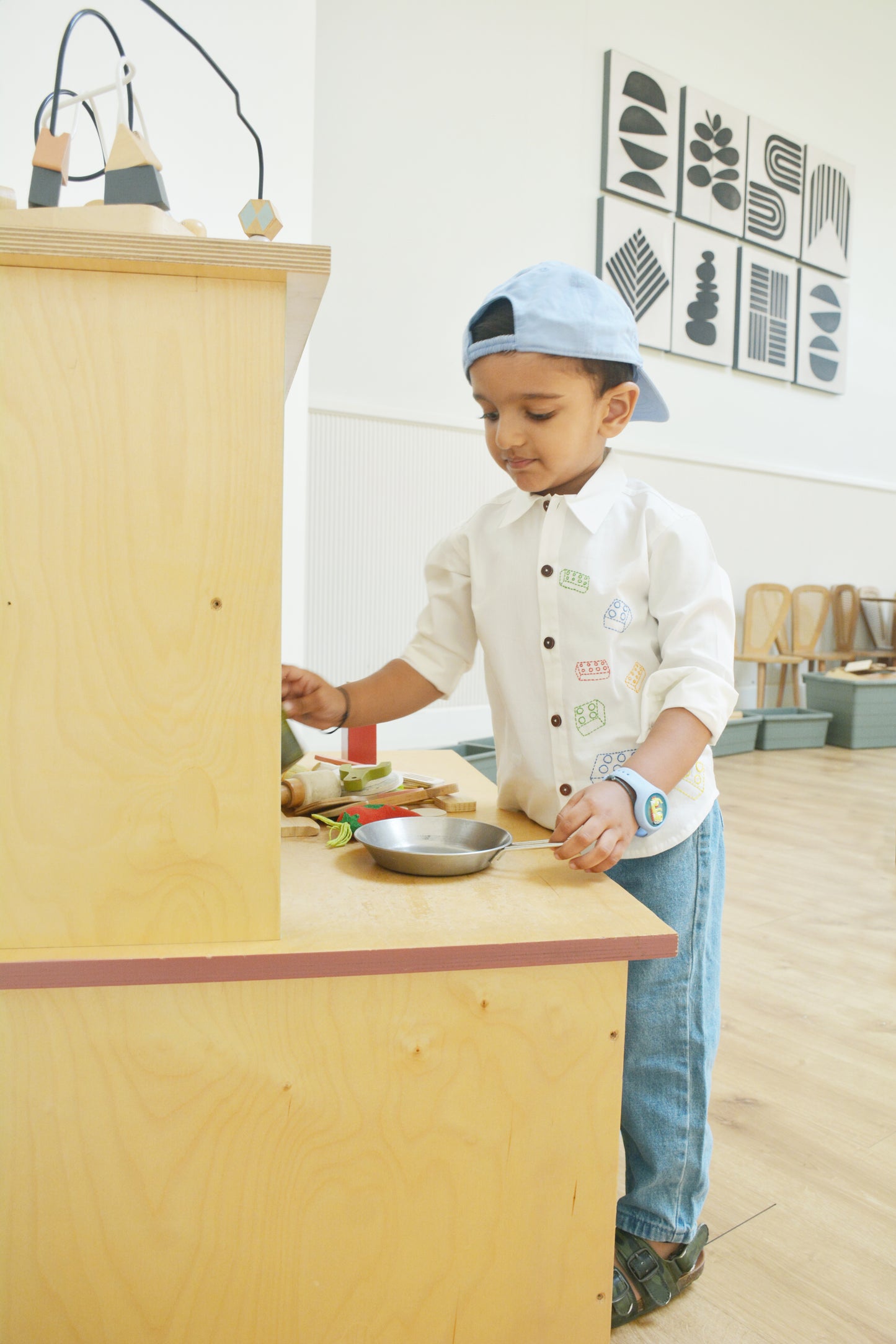 Building Blocks Embroidered Unisex Shirt - White