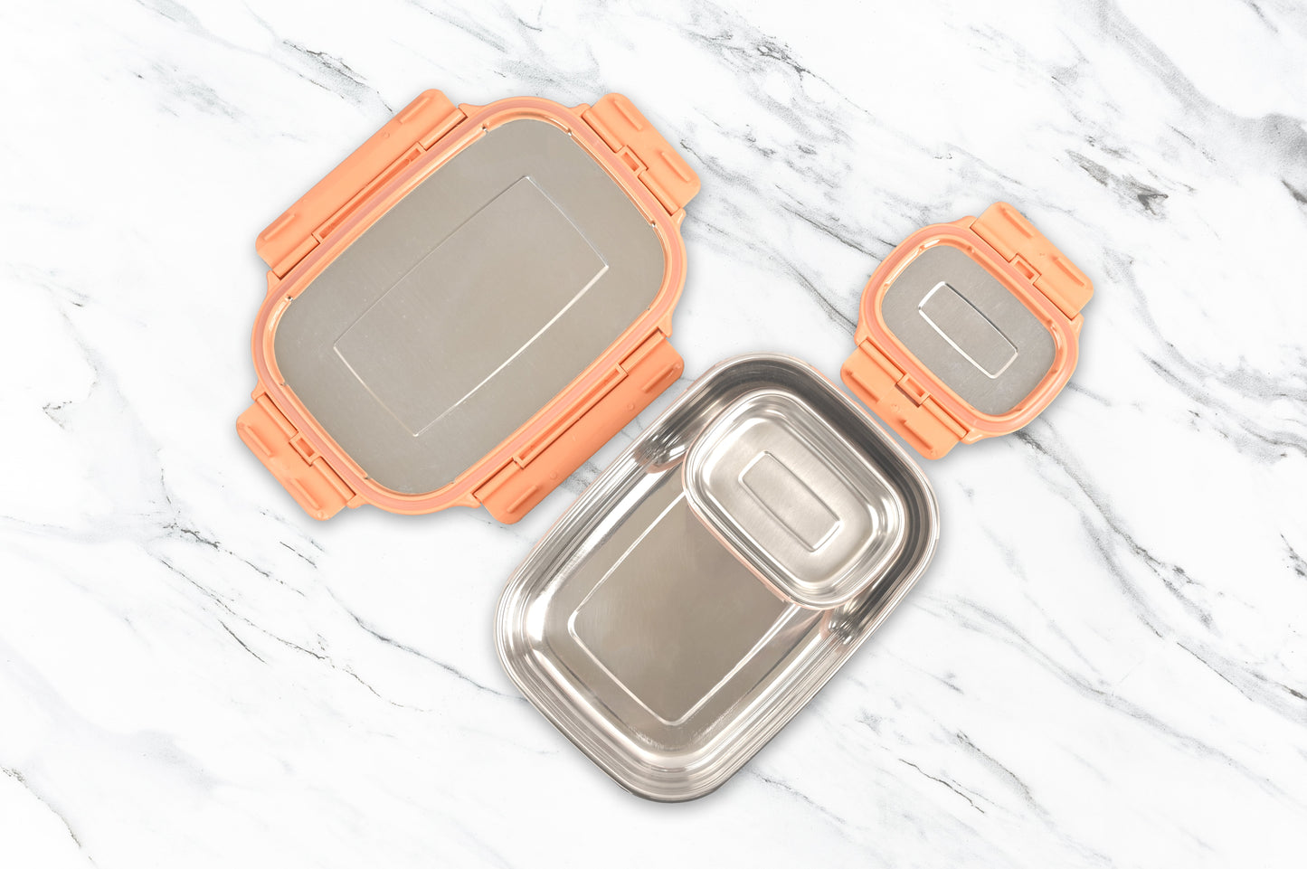Veigo Jumbo Stainless Steel Lunch Box w/ Veg Box