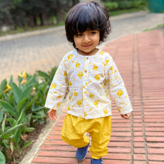 Organic Patang Kurta With Yellow Pants