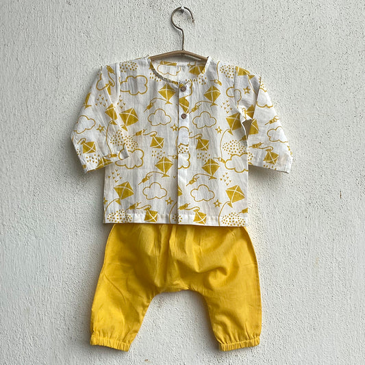 Organic Patang Kurta With Yellow Pants