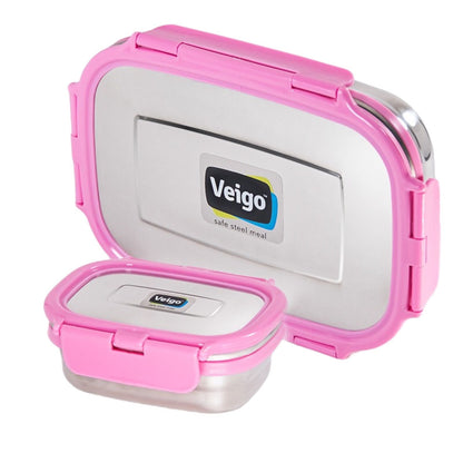 Veigo Jumbo Stainless Steel Lunch Box w/ Veg Box