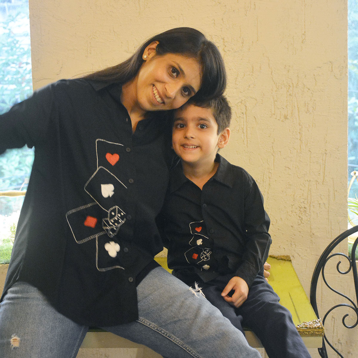 Playing Cards & Dice Embroidered Womens Shirt