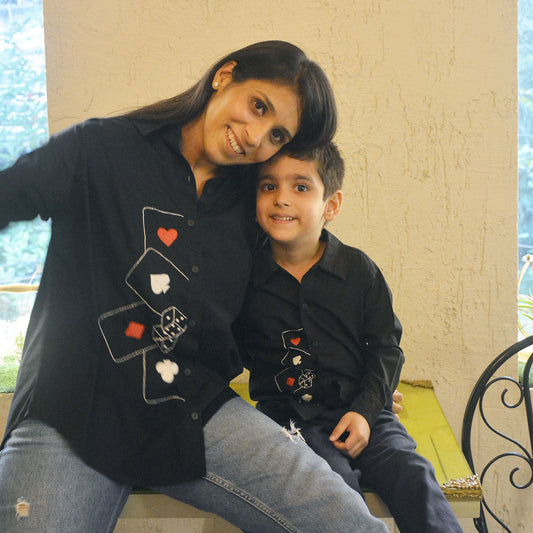 Playing Cards & Dice Embroidered Womens Shirt