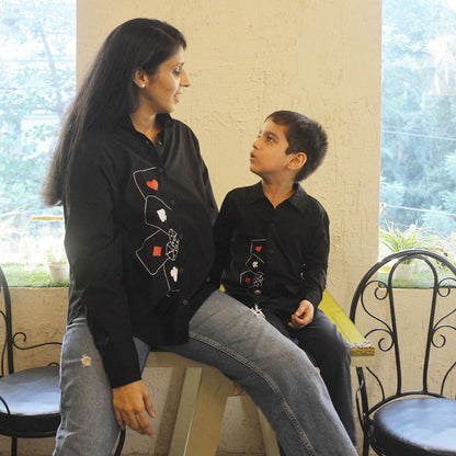 Playing Cards & Dice Embroidered Womens Shirt